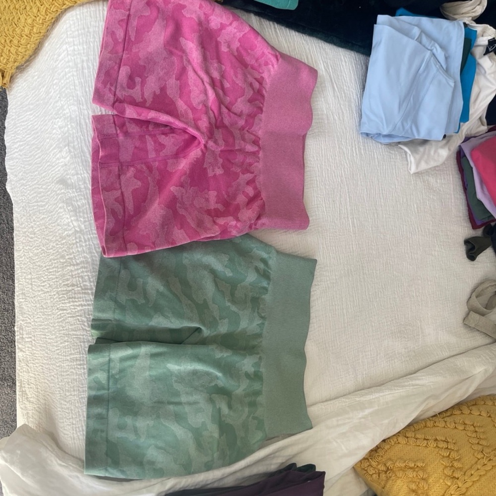 NVGTN Camo Athletic Shorts in Pink and Green